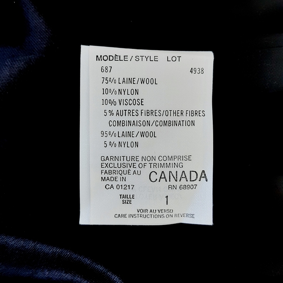 🅱️🅾️G🅾️ Le Chateau long black wool coat - Picture 6 of 7